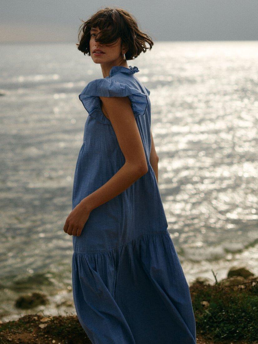 Product image 6 of 7, which shows MOS MOSH Waldy Izha Frill Maxi Dress, Regatta, L
