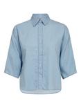 MOS MOSH MMAngelina Classic Linen Blend Denim Shirt, Light Blue