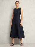 Hobbs Carmen Pure Linen Shirt Dress, True Navy