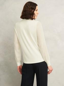 Hobbs Carina Pleated Top, Ivory - view 2, Ivory