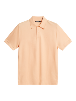 J.Lindeberg Rudy Cotton Slim Fit Short Sleeve Polo Shirt, Mid Orange