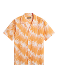 J.Lindeberg Elio Linen Regular Fit Abstract Print Shirt, Orange/Multi