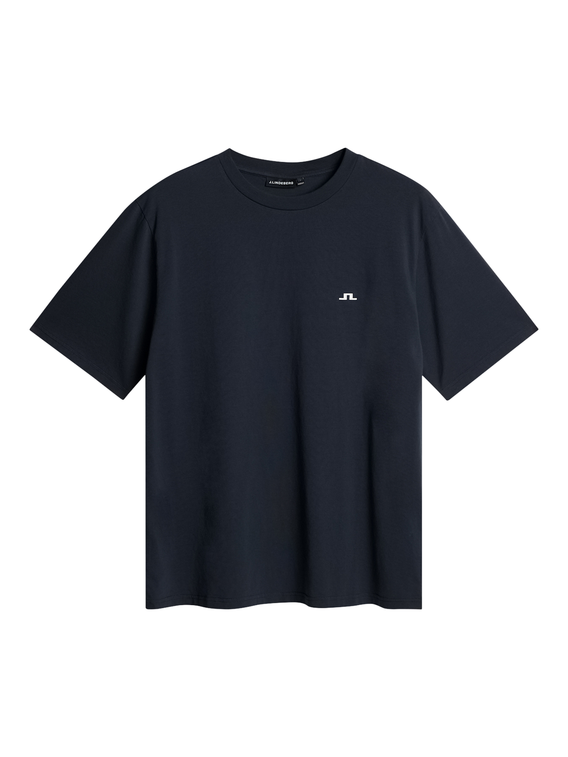 Product image 1 of 1, which shows J.Lindeberg Parcy Organic Cotton Regular Fit Short Sleeve Logo T-Shirt, Navy Blue, S