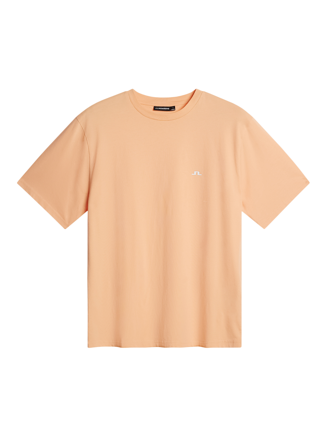 Product image 1 of 1, which shows J.Lindeberg Parcy Organic Cotton Regular Fit Short Sleeve Logo T-Shirt, Mid Orange, S