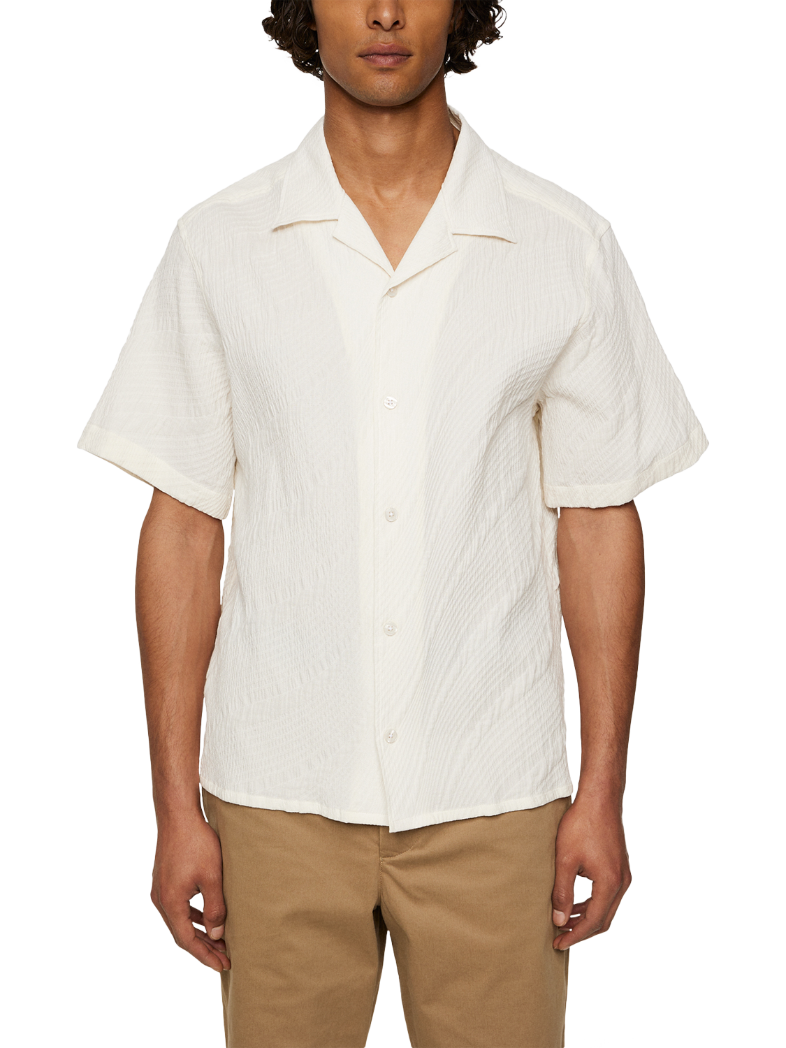 Product image 1 of 5, which shows J.Lindeberg Donso Cotton Blend Regular Fit Shirt, Natural Cream, L