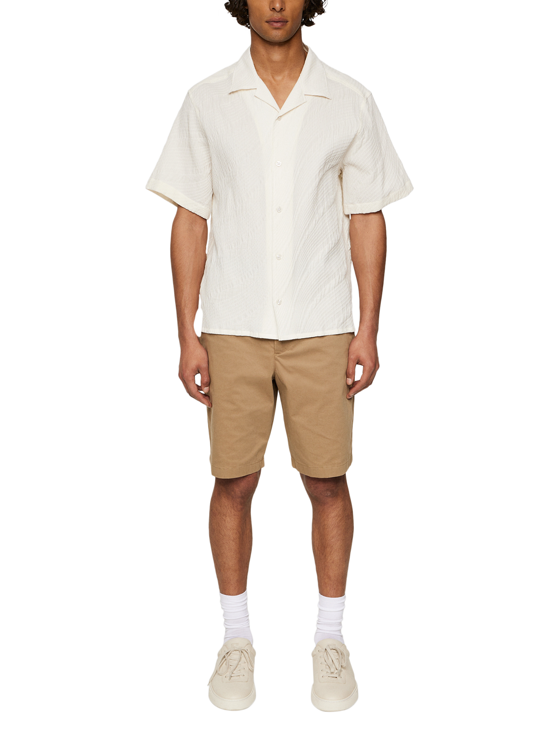 Product image 3 of 5, which shows J.Lindeberg Donso Cotton Blend Regular Fit Shirt, Natural Cream, L