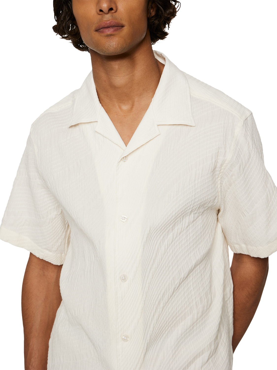 Product image 4 of 5, which shows J.Lindeberg Donso Cotton Blend Regular Fit Shirt, Natural Cream, L