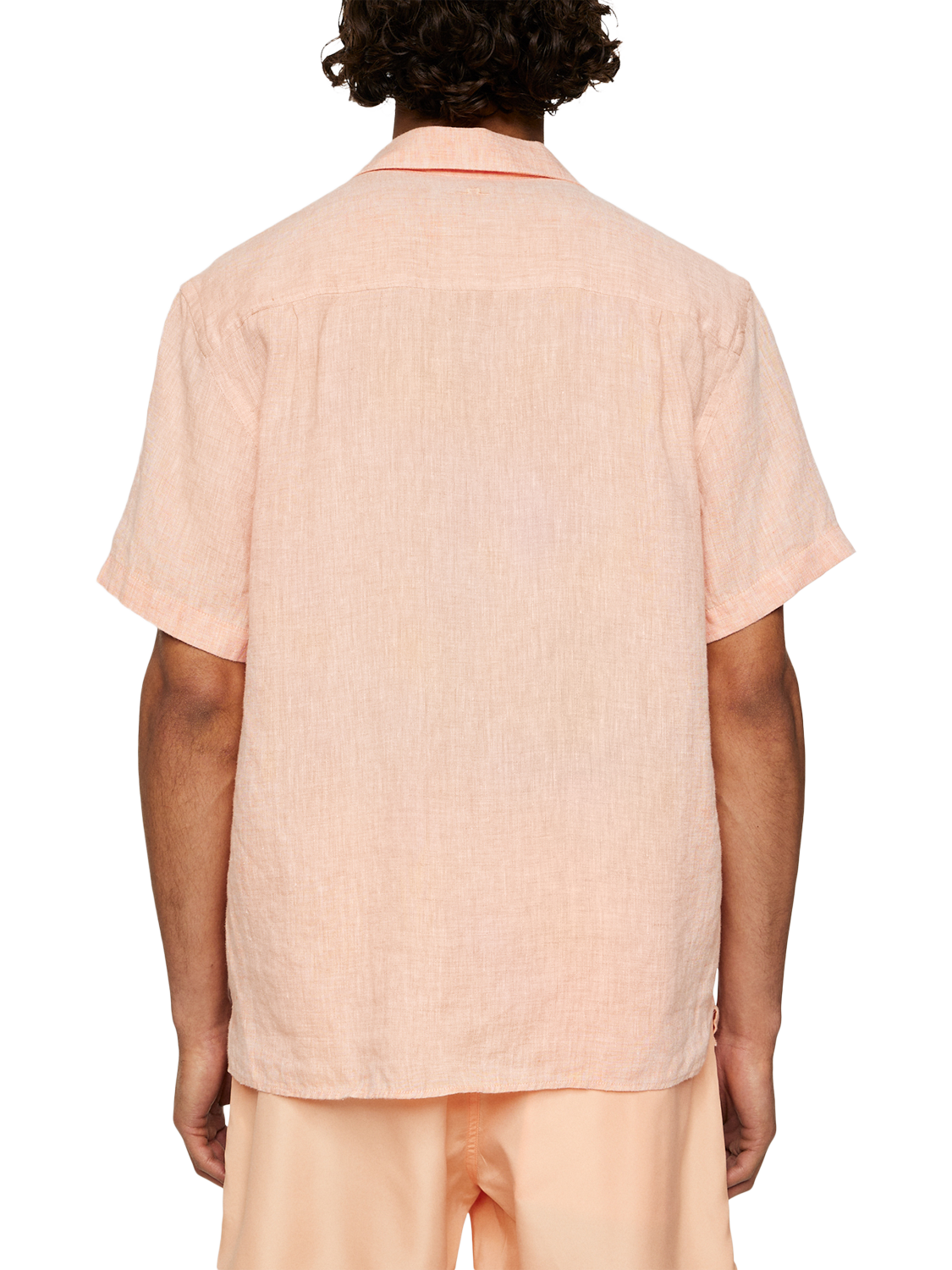 Product image 2 of 5, which shows J.Lindeberg Elio Linen Regular Fit Shirt, Mid Orange, S