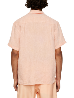 J.Lindeberg Elio Linen Regular Fit Shirt - view 2, Mid Orange