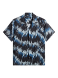 J.Lindeberg Elio Linen Regular Fit Abstract Shirt, Navy/Multi