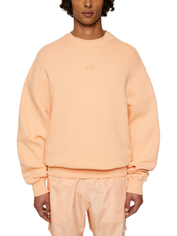 J.Lindeberg Callan Cotton Logo Sweatshirt, Mid Orange, Mid Orange
