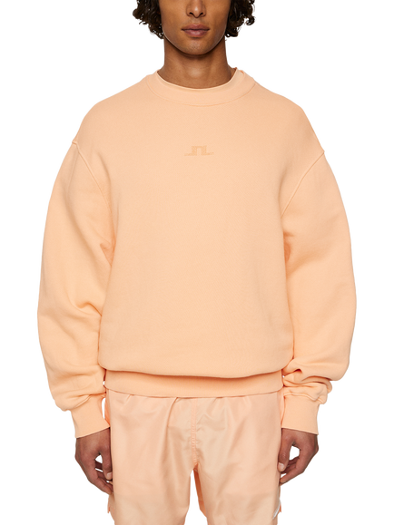 J.Lindeberg Callan Cotton Logo Sweatshirt, Mid Orange, Mid Orange