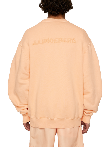 J.Lindeberg Callan Cotton Logo Sweatshirt, Mid Orange - view 2, Mid Orange