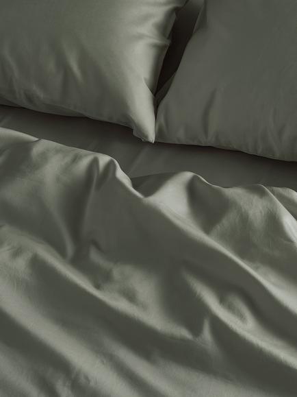 Bedfolk Luxe Cotton Bedding - view 2, Moss