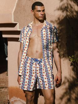 Chelsea Peers Revere Collar Stars and Stripes Shirt, Multi, Multi