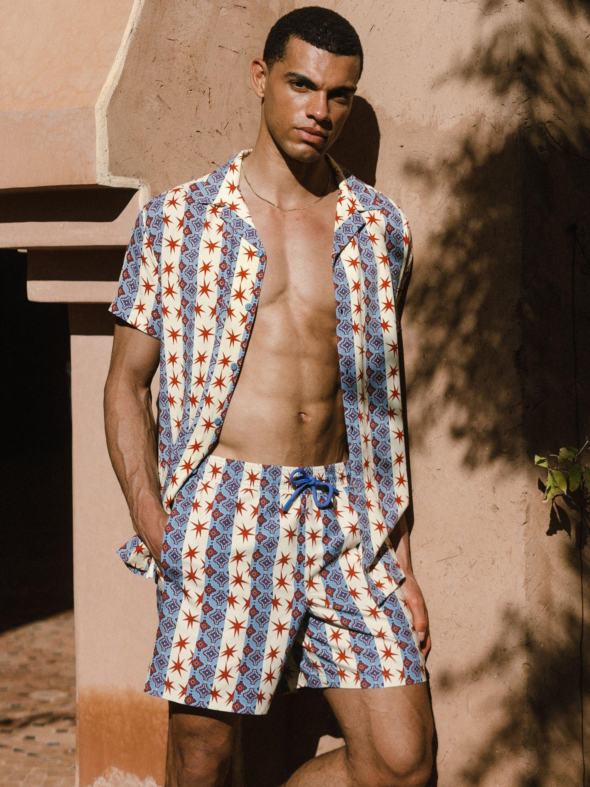 Product image 2 of 6, which shows Chelsea Peers Revere Collar Stars and Stripes Shirt, Multi, L