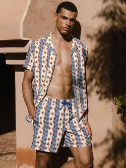 Chelsea Peers Revere Collar Stars and Stripes Shirt, Multi - view 2, Multi