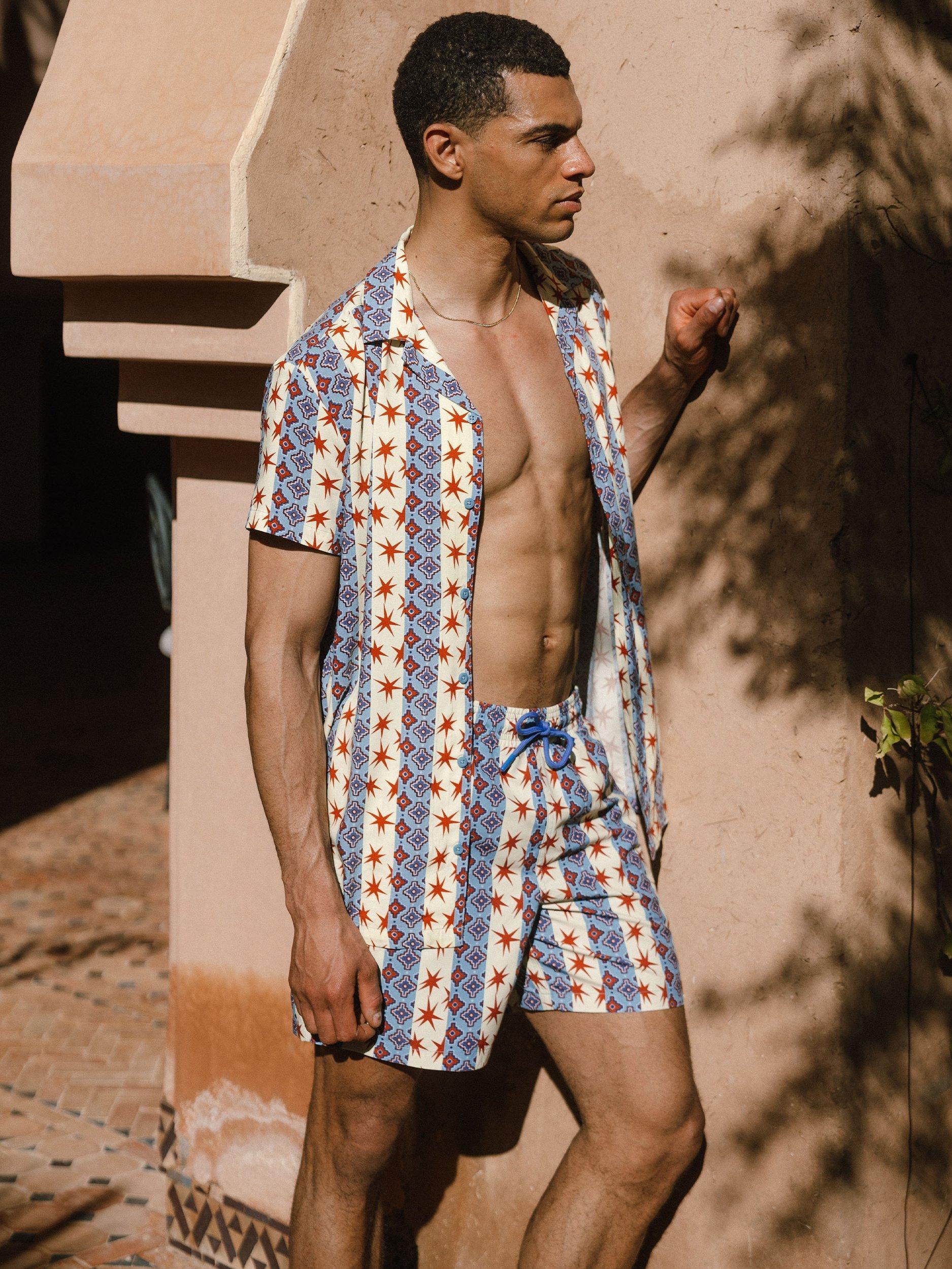 Product image 3 of 6, which shows Chelsea Peers Revere Collar Stars and Stripes Shirt, Multi, L
