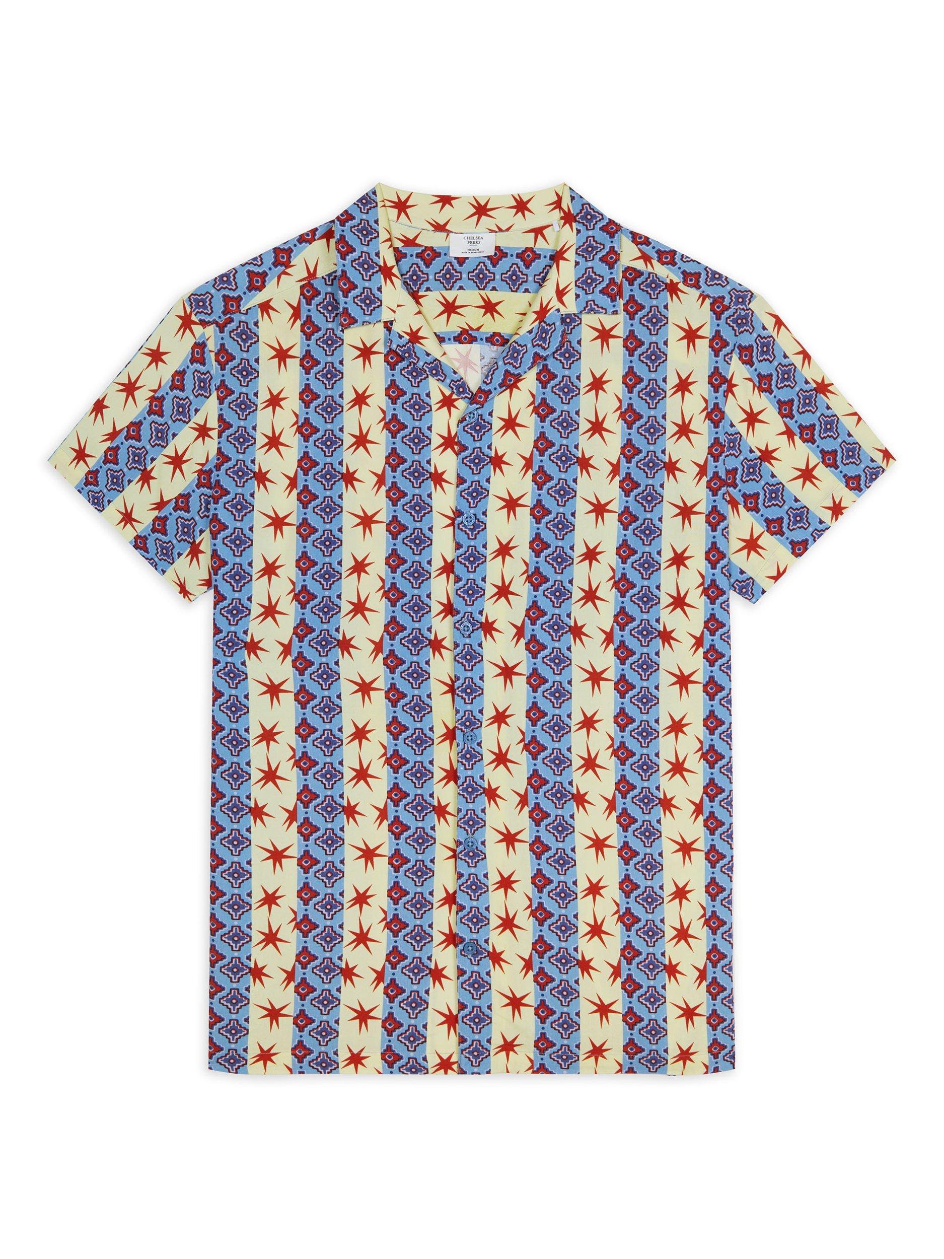 Product image 4 of 6, which shows Chelsea Peers Revere Collar Stars and Stripes Shirt, Multi, L