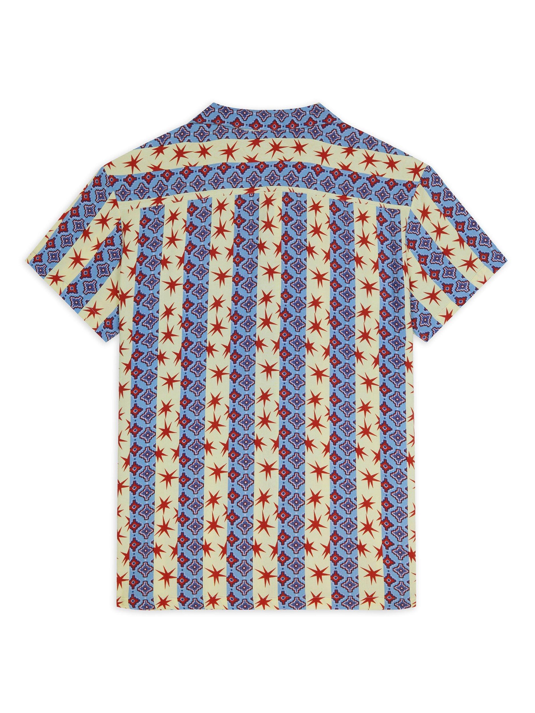 Product image 5 of 6, which shows Chelsea Peers Revere Collar Stars and Stripes Shirt, Multi, L