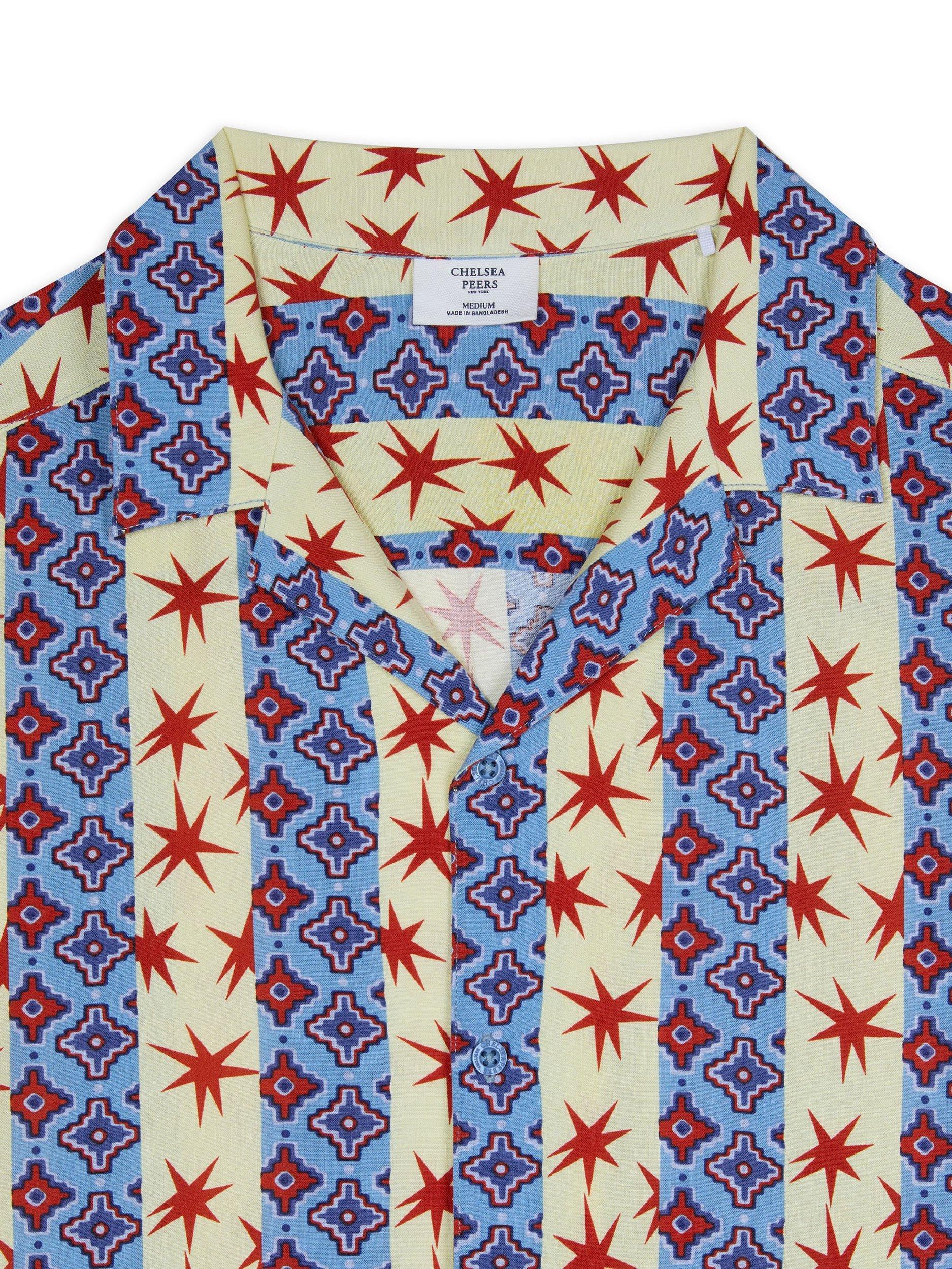 Product image 6 of 6, which shows Chelsea Peers Revere Collar Stars and Stripes Shirt, Multi, L