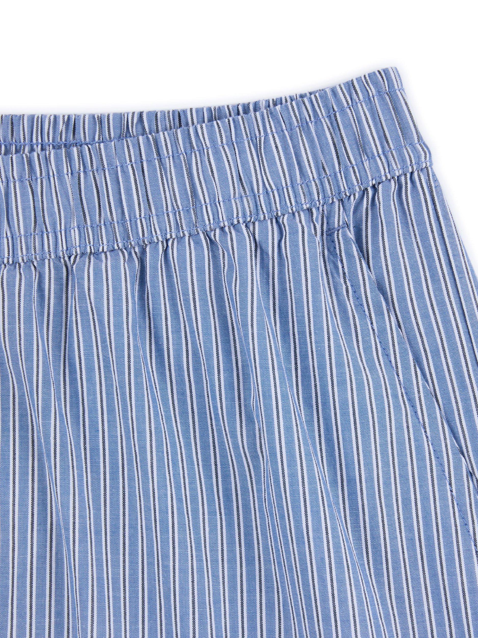 Product image 7 of 7, which shows Chelsea Peers Stripe Boxer Style Pyjama Shorts, Blue, 6