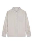 Chelsea Peers Boyfriend Fit Poplin Thin Stripe Shirt, Taupe