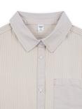 Chelsea Peers Boyfriend Fit Poplin Thin Stripe Shirt, Taupe