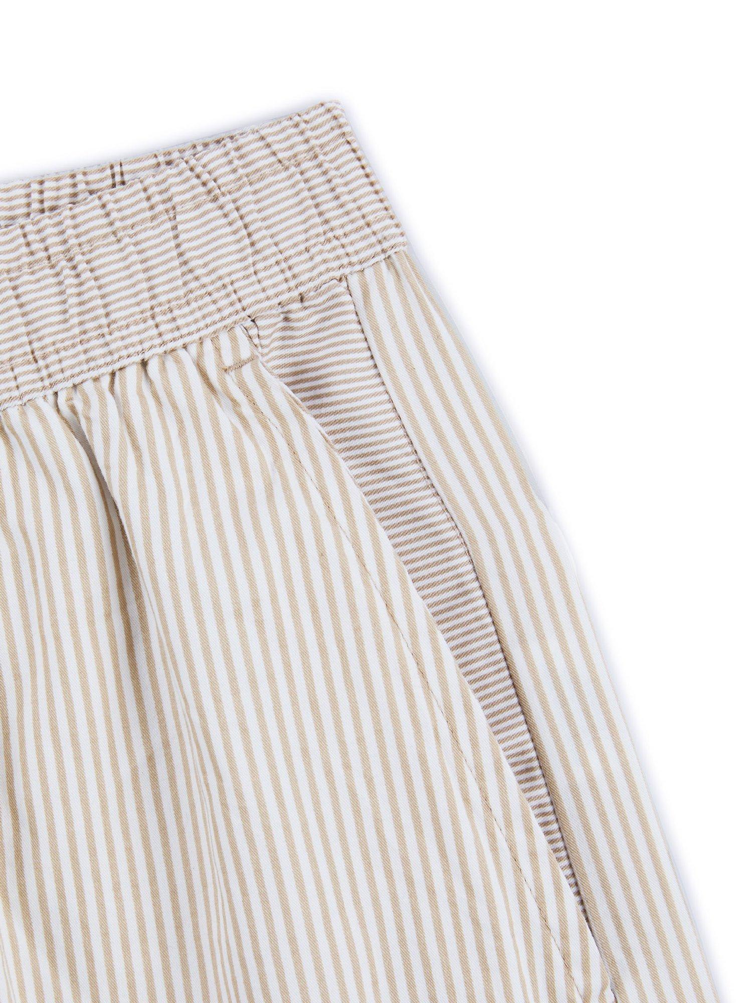 Product image 7 of 7, which shows Chelsea Peers Stripe Boxer Style Pyjama Shorts, Taupe, 6