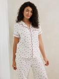 Chelsea Peers Ditsy Rose Short Pyjama Set, White/Multi