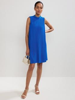 Phase Eight Betsie Plisse Swing Dress, Blue, Blue