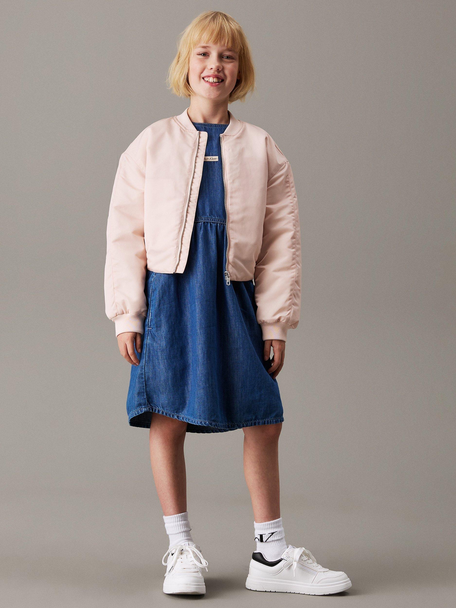 Product image 1 of 4, which shows Calvin Klein Kids' Denim Dress, Mid Serenity, 8 years