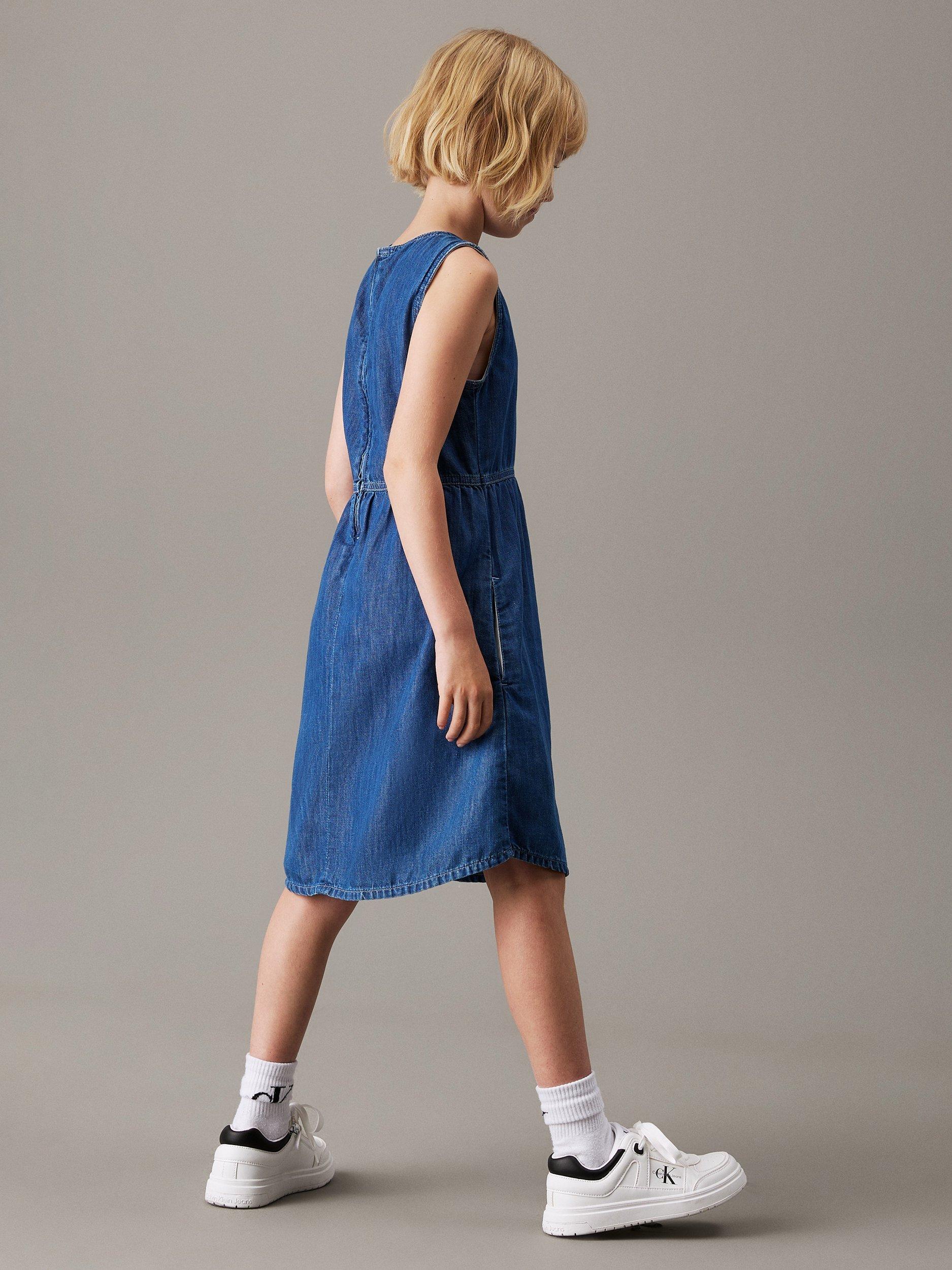 Product image 2 of 4, which shows Calvin Klein Kids' Denim Dress, Mid Serenity, 8 years