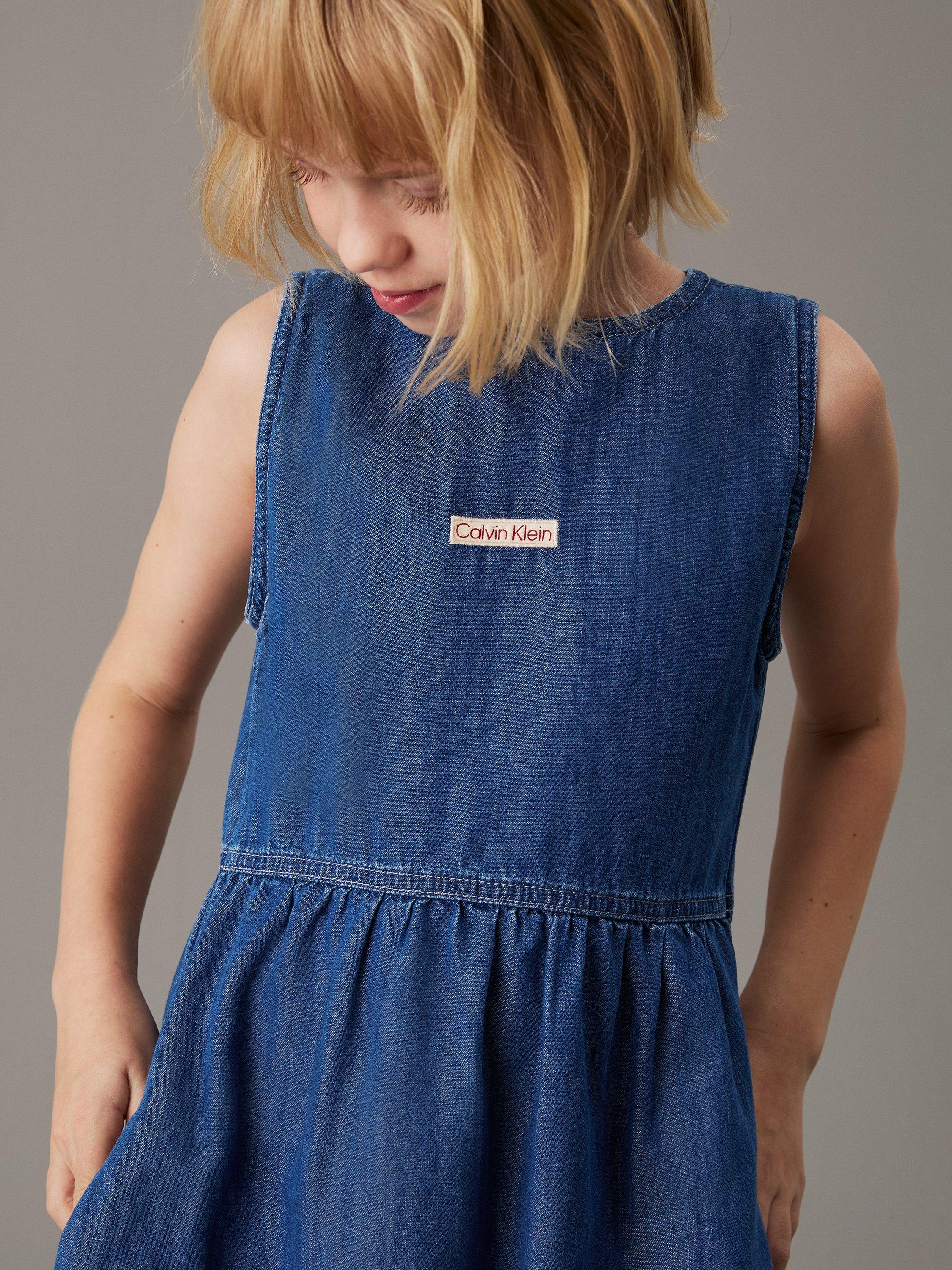 Product image 3 of 4, which shows Calvin Klein Kids' Denim Dress, Mid Serenity, 8 years