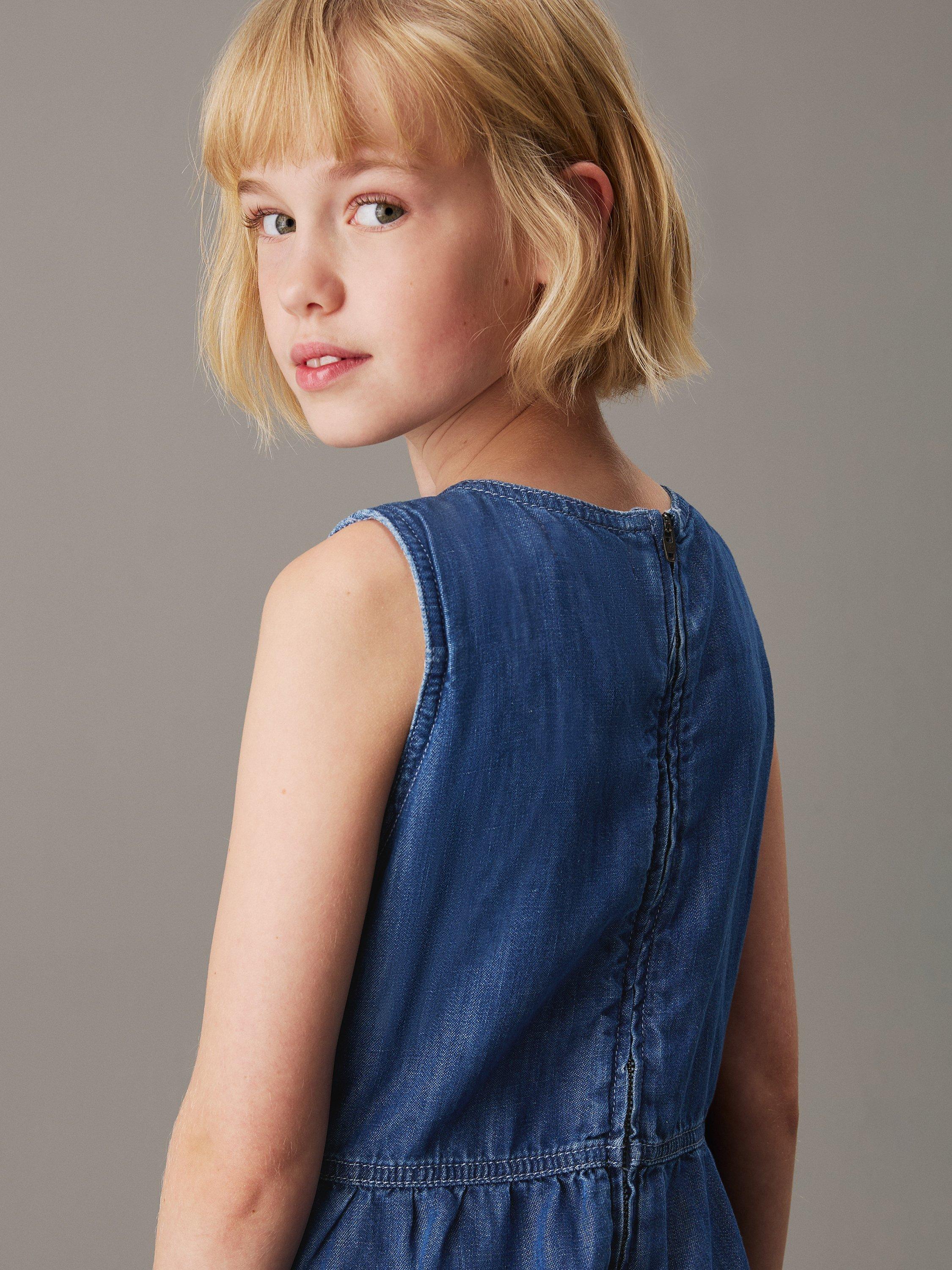 Product image 4 of 4, which shows Calvin Klein Kids' Denim Dress, Mid Serenity, 8 years