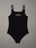 Calvin Klein Kids' Logo Swimming Costume, Pvh Black