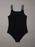 Calvin Klein Kids' Logo Swimming Costume, Pvh Black