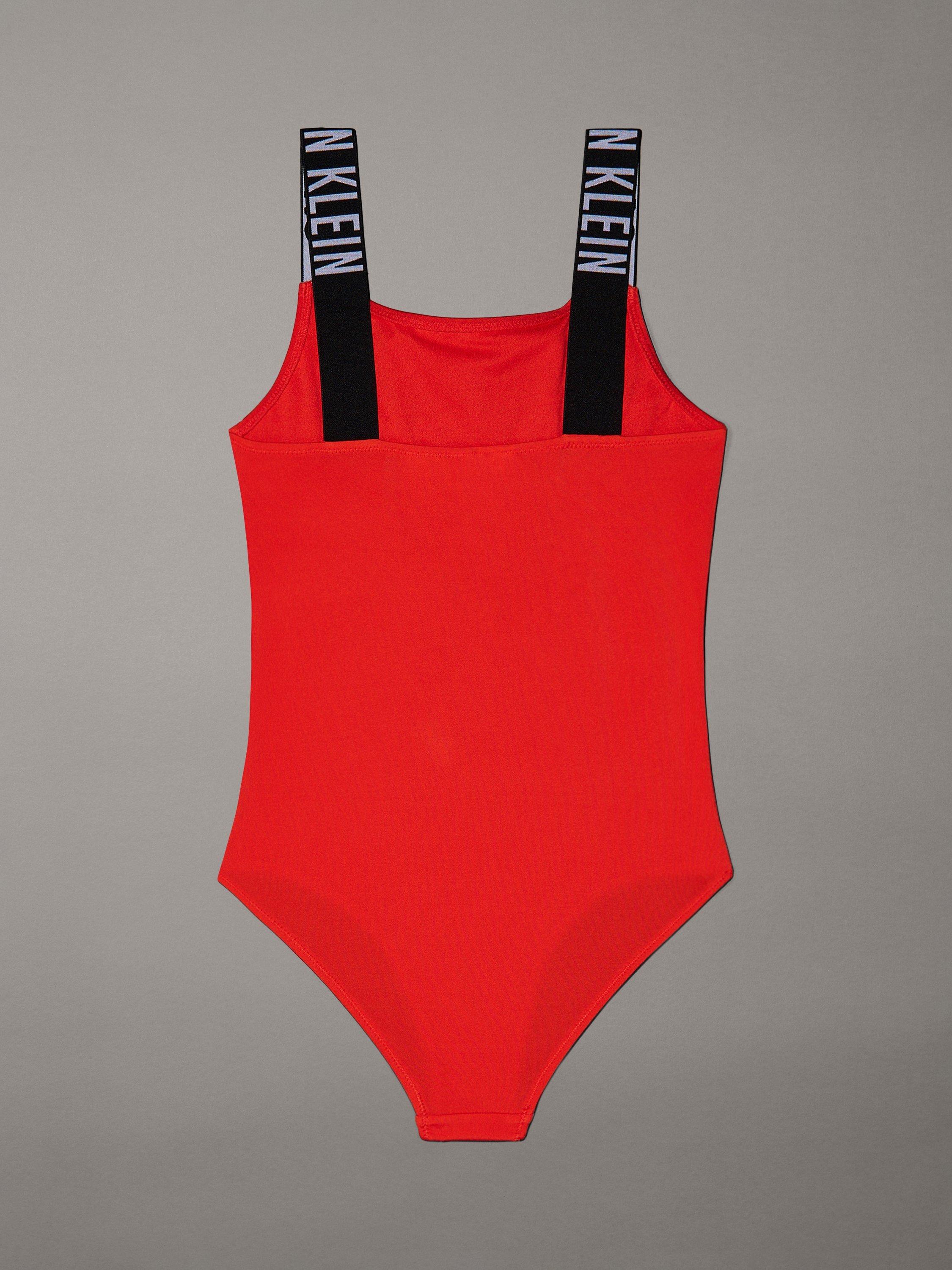 Product image 2 of 2, which shows Calvin Klein Kids' Intense Power Swimsuit, Flaming Chili, 8-10 years