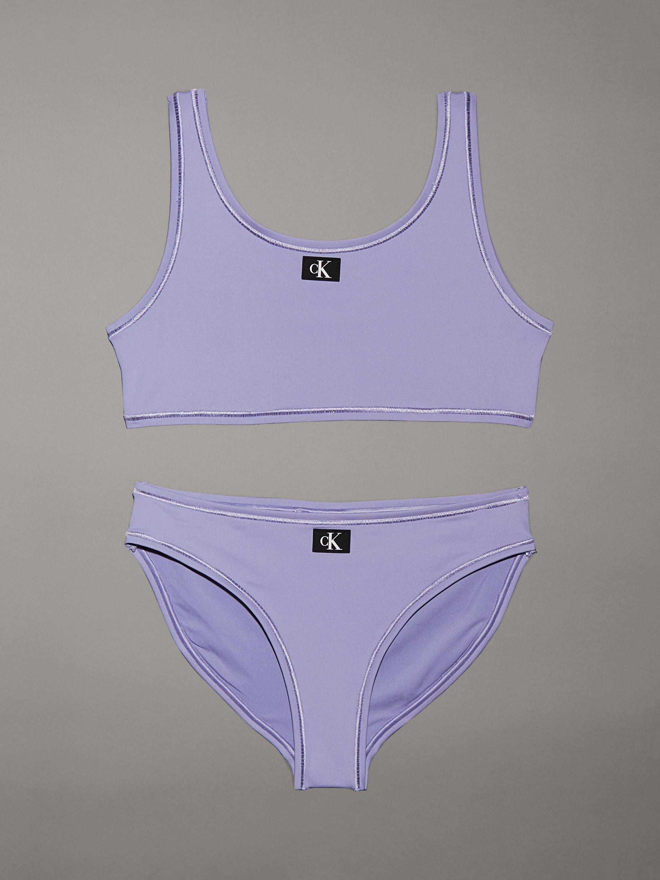 Product image 1 of 2, which shows Calvin Klein Kids' CK Monogram Bikini Set, Persian Violet, 14-16 years