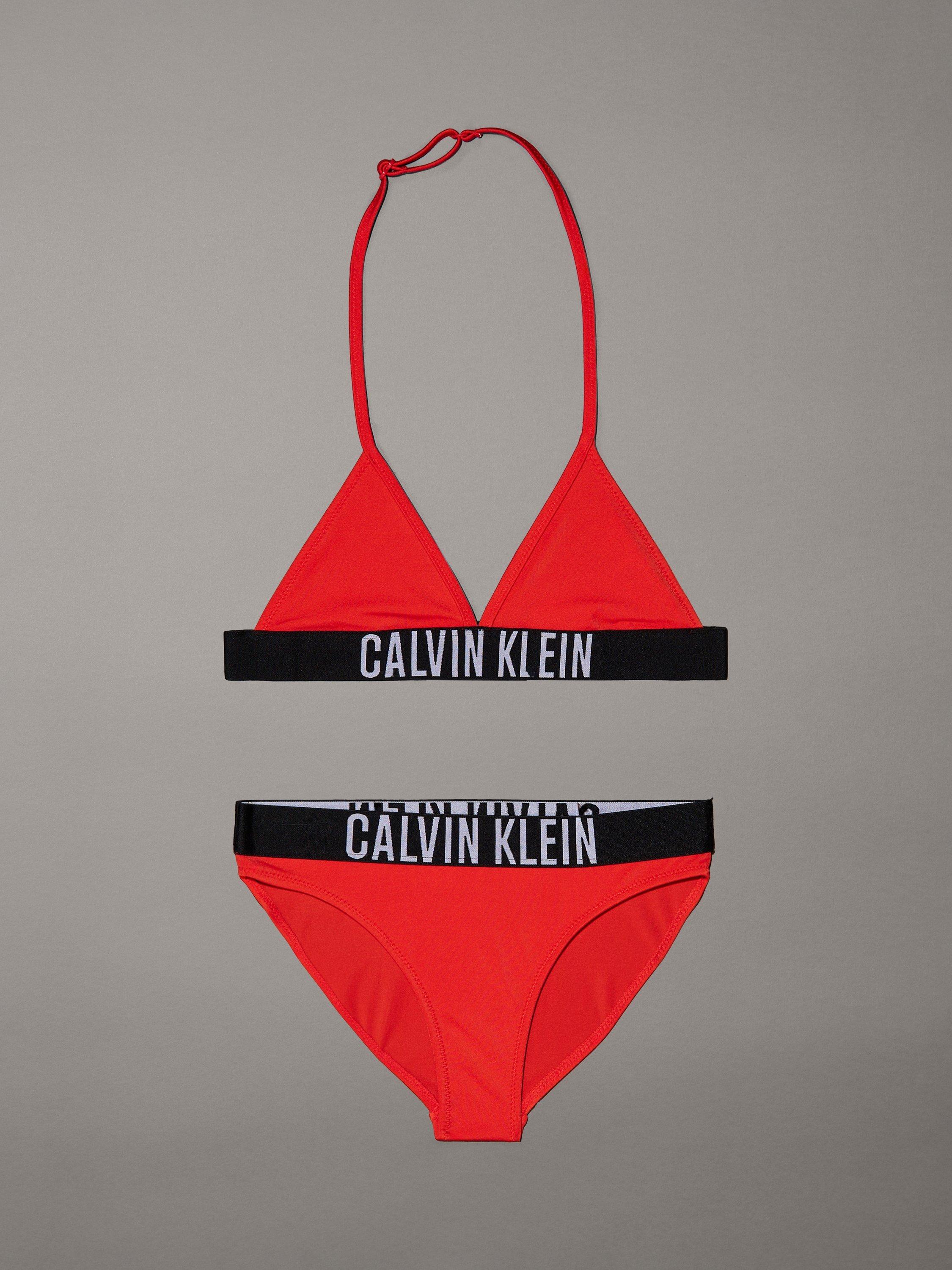 Product image 1 of 2, which shows Calvin Klein Kids' Intense Power Bikini Set, Flaming Chili, 8-10 years