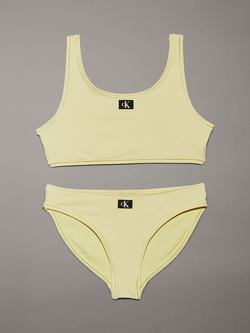 Calvin Klein Kids' CK Monogram Bikini Set, Elfin Yellow, Elfin Yellow