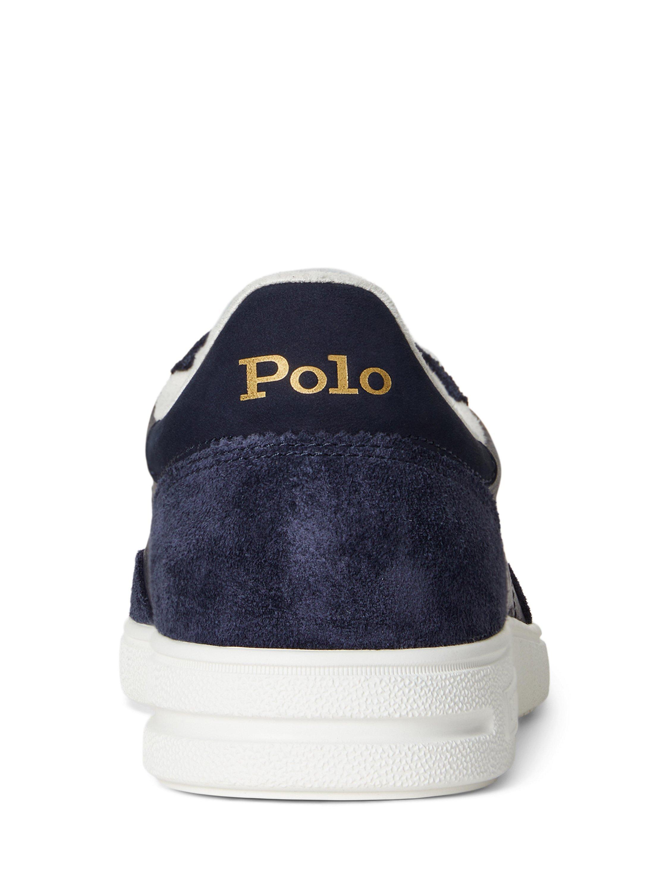 Product image 4 of 4, which shows Polo Ralph Lauren Bedford Leather Trainers, Navy, 8