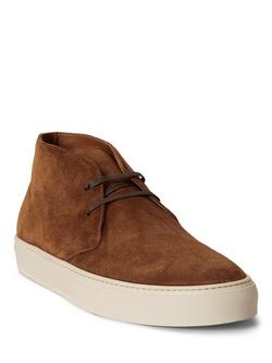 Polo Ralph Lauren Lace Up Suede Trainers, Pale Russet - view 2, Pale Russet