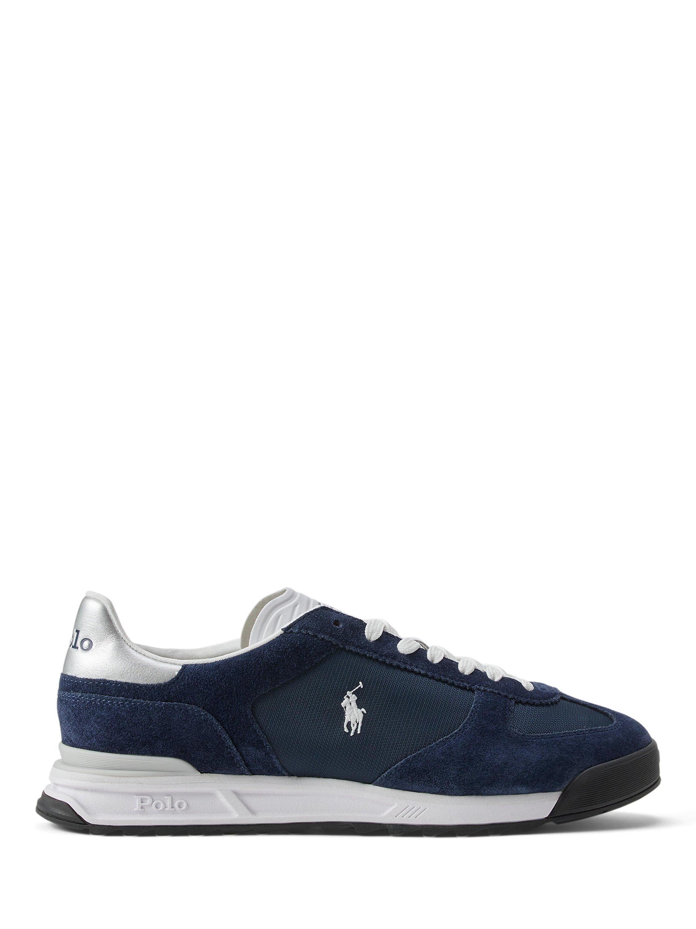 Product image 1 of 4, which shows Polo Ralph Lauren Varick Lace Up Trainers, Navy, 7
