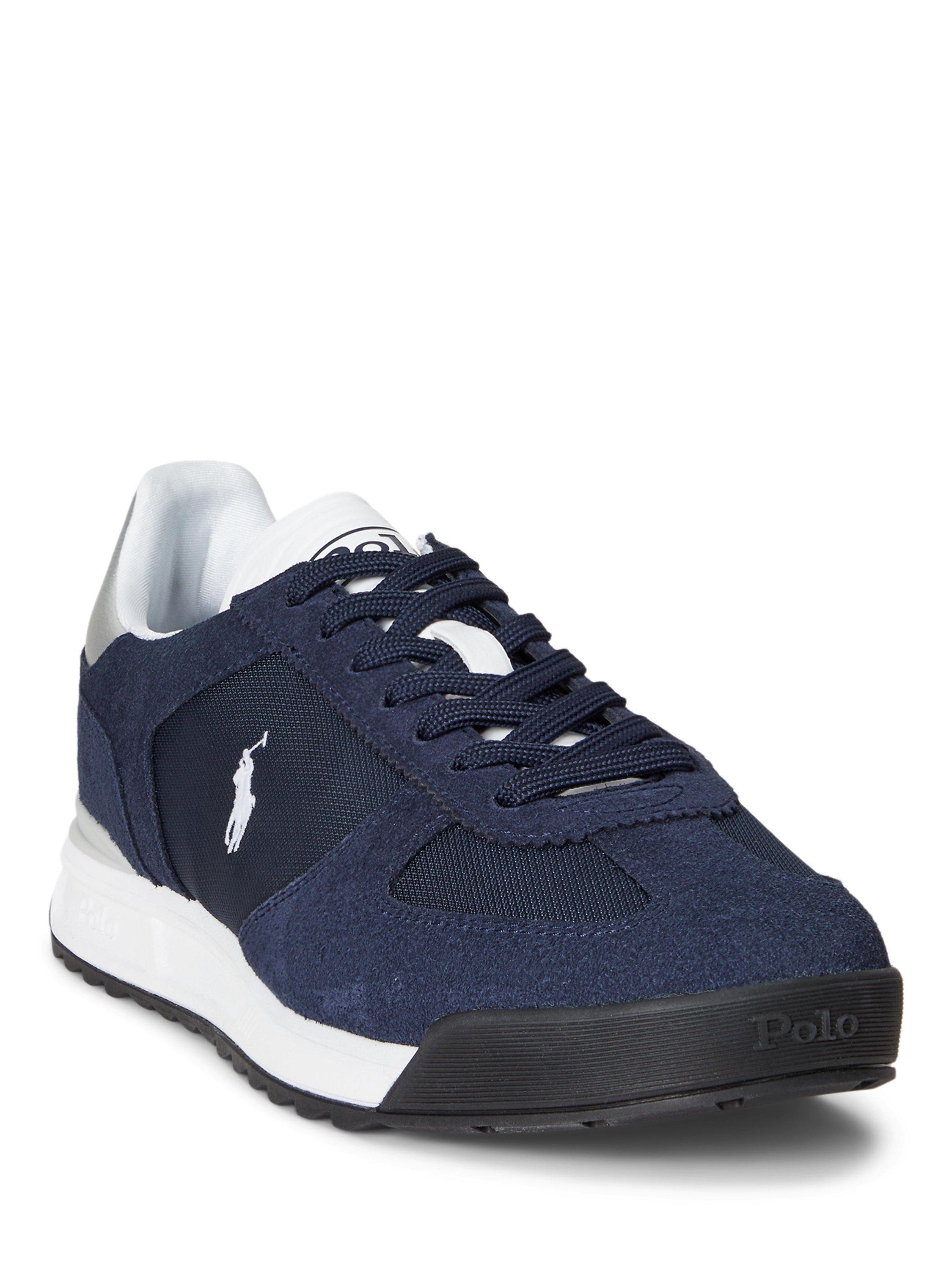 Product image 2 of 4, which shows Polo Ralph Lauren Varick Lace Up Trainers, Navy, 7