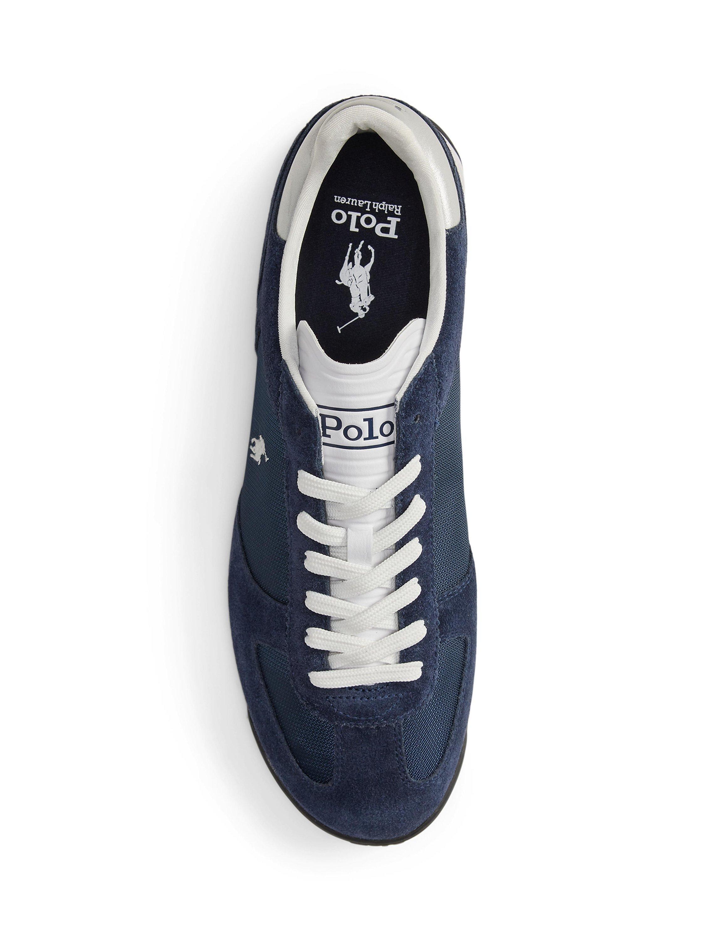 Product image 3 of 4, which shows Polo Ralph Lauren Varick Lace Up Trainers, Navy, 7