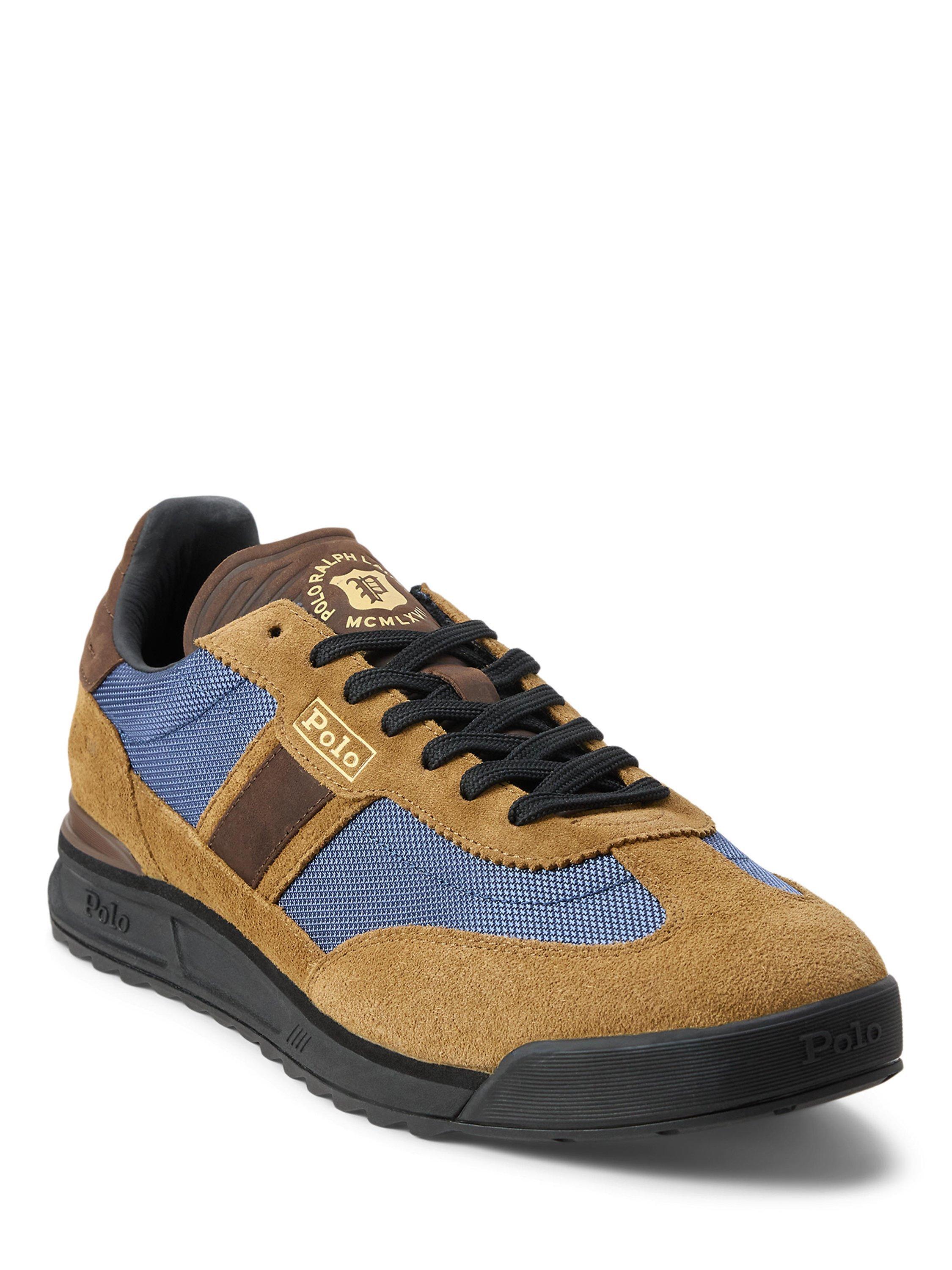 Product image 2 of 4, which shows Ralph Lauren Varick Lace Up Trainers, Choc Brown, Forest, 7