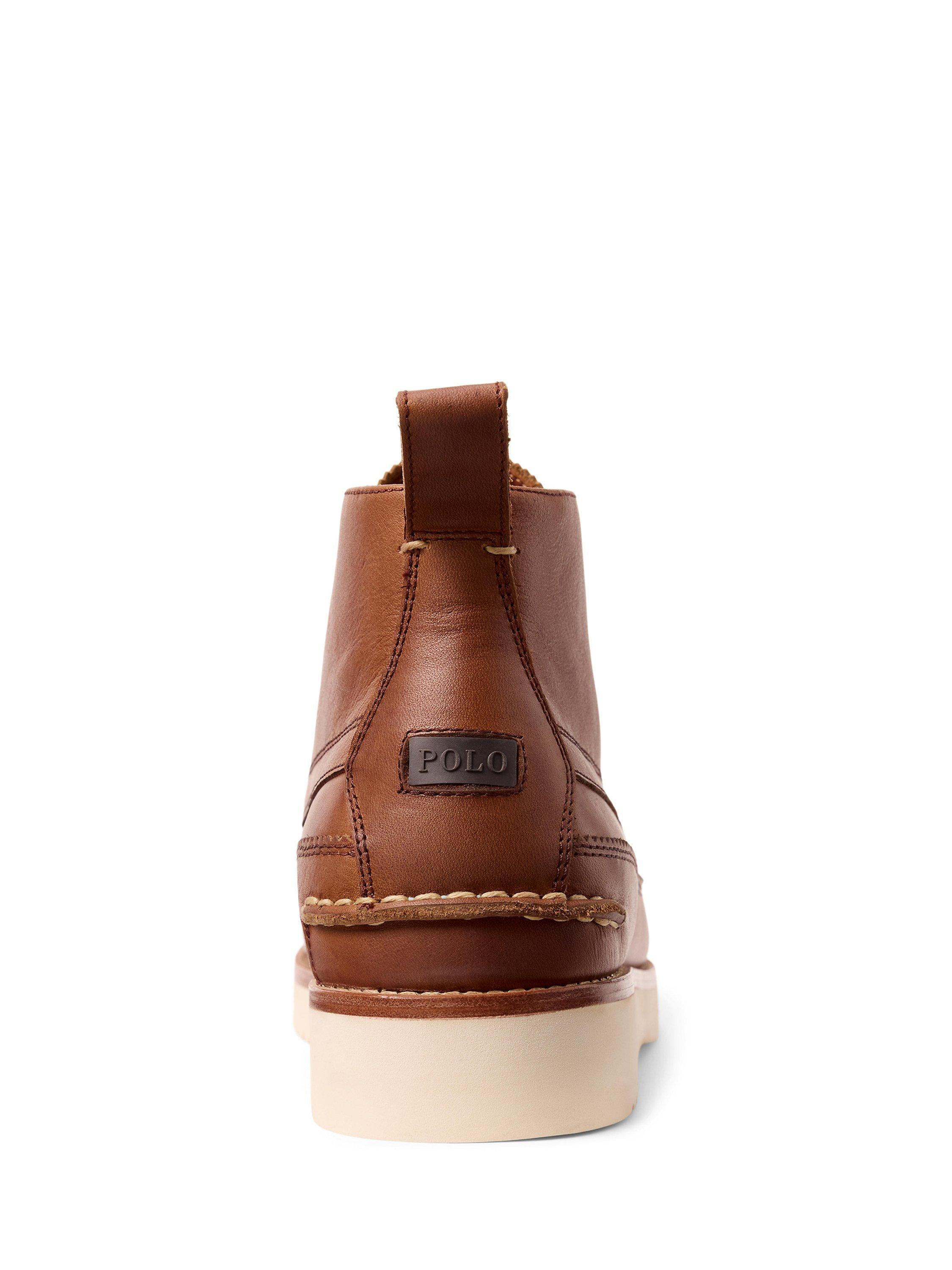 Product image 5 of 5, which shows Ralph Lauren Ranger Leather Work Boots, Tan, 9