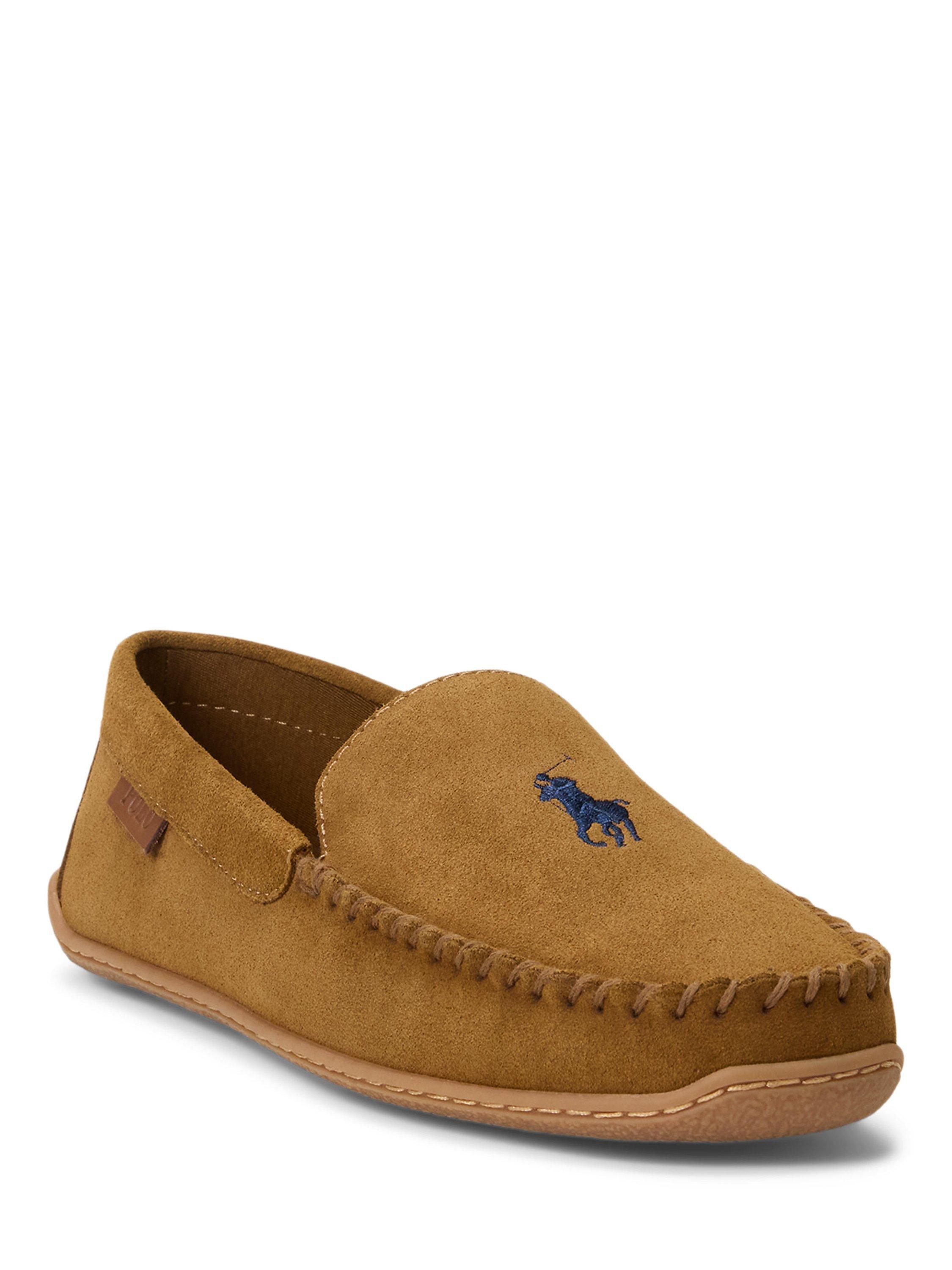 Product image 2 of 4, which shows Polo Ralph Lauren Brenan Classic Suede Slippers, Chestnut, 9