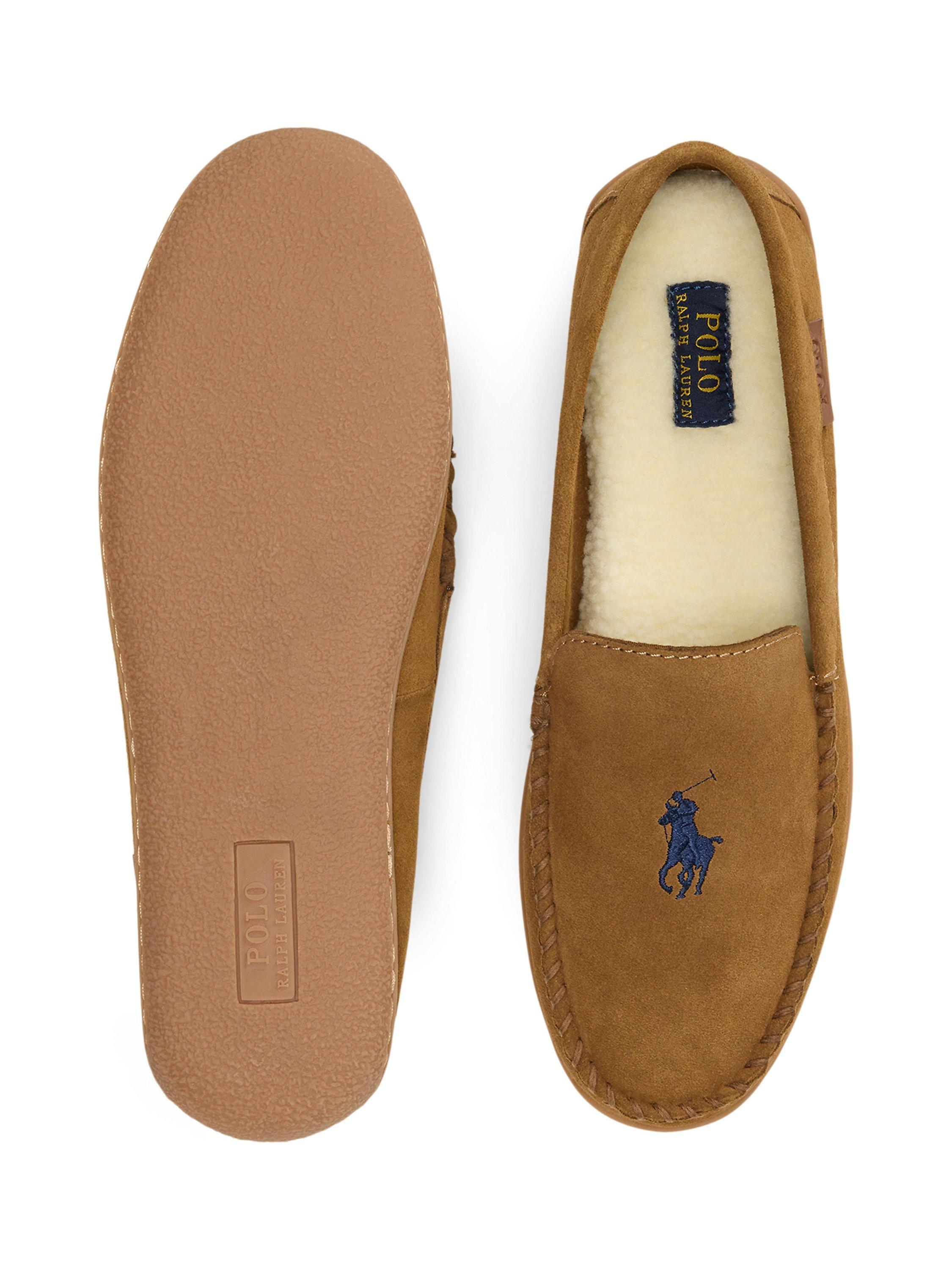 Product image 4 of 4, which shows Polo Ralph Lauren Brenan Classic Suede Slippers, Chestnut, 9